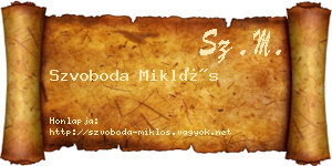 Szvoboda Miklós névjegykártya